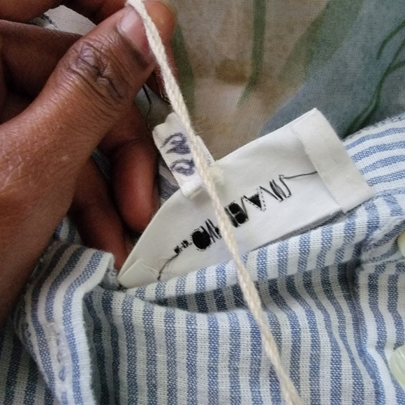 THE GREAT. blue striped blouse - Picture 5 of 6